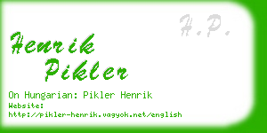 henrik pikler business card